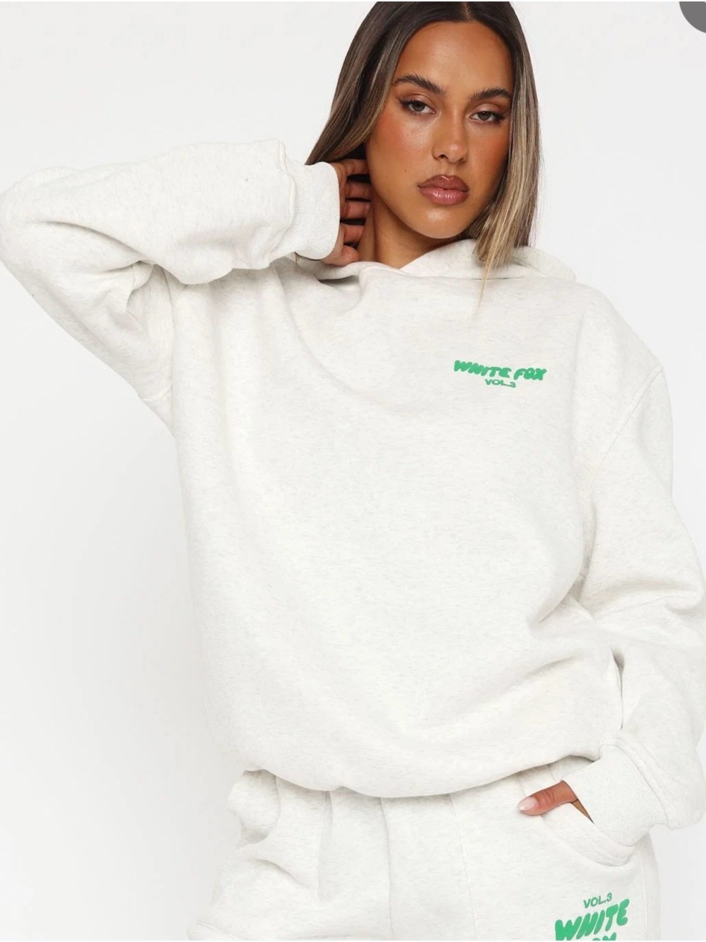 NWT White Fox Boutique Offstage Glacier Grey Hoodie XS/S